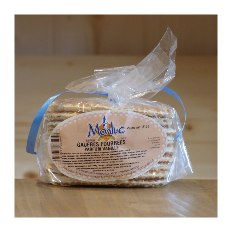 Gaufres fourrées vanille Monluc 310 g.