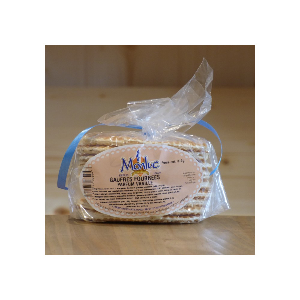 Gaufres fourrées vanille Monluc 310 g.