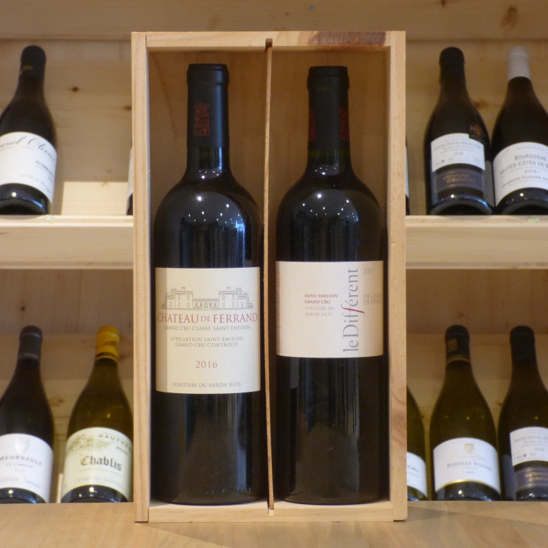 Coffret cadeau Duo Château de Ferrand en caisse bois