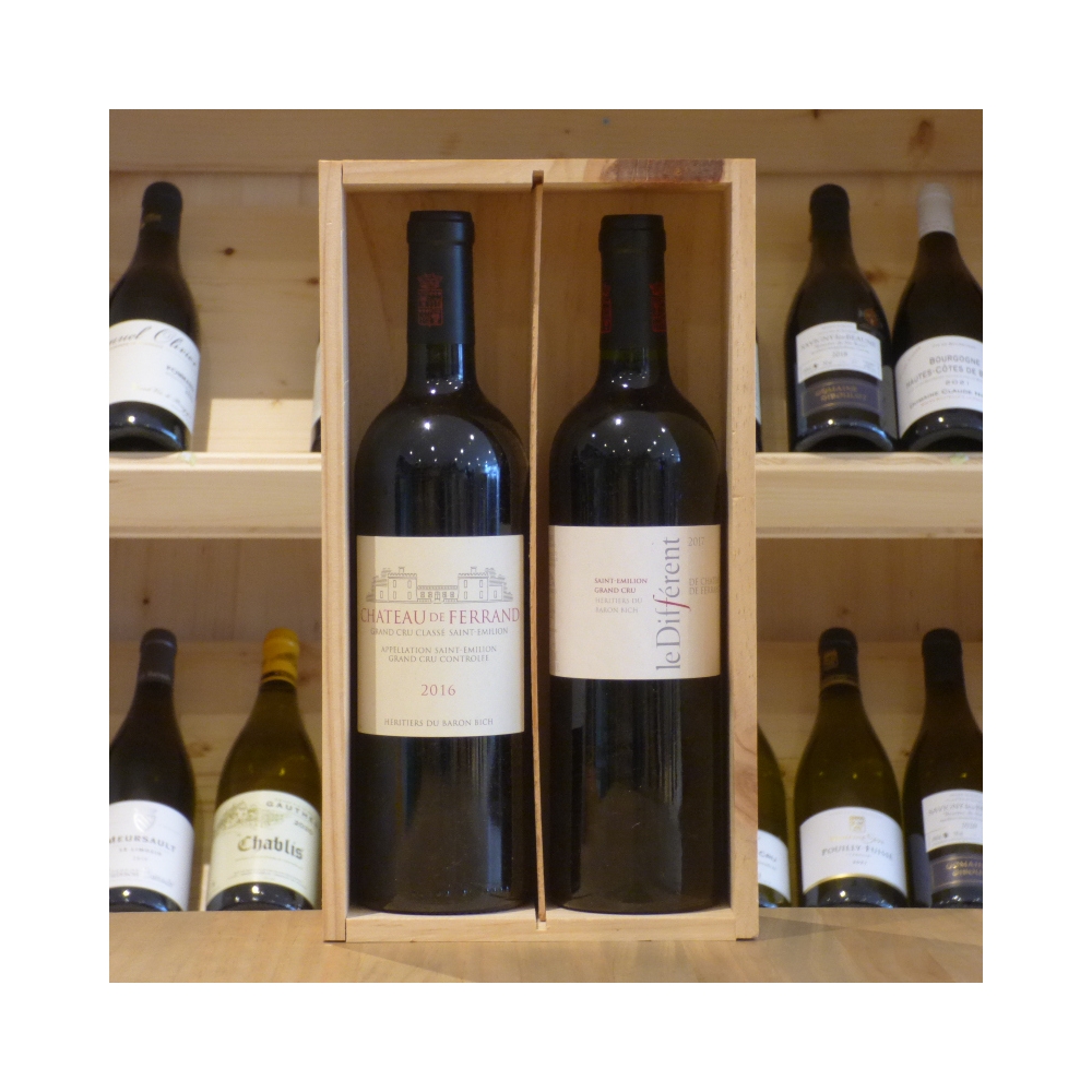Coffret cadeau Duo Château de Ferrand en caisse bois