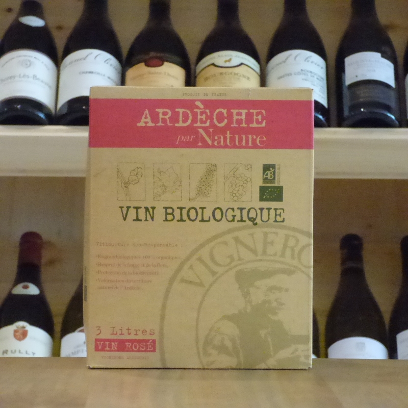 Fontaine à vin Ardèche par nature rosé 3 litres Bio