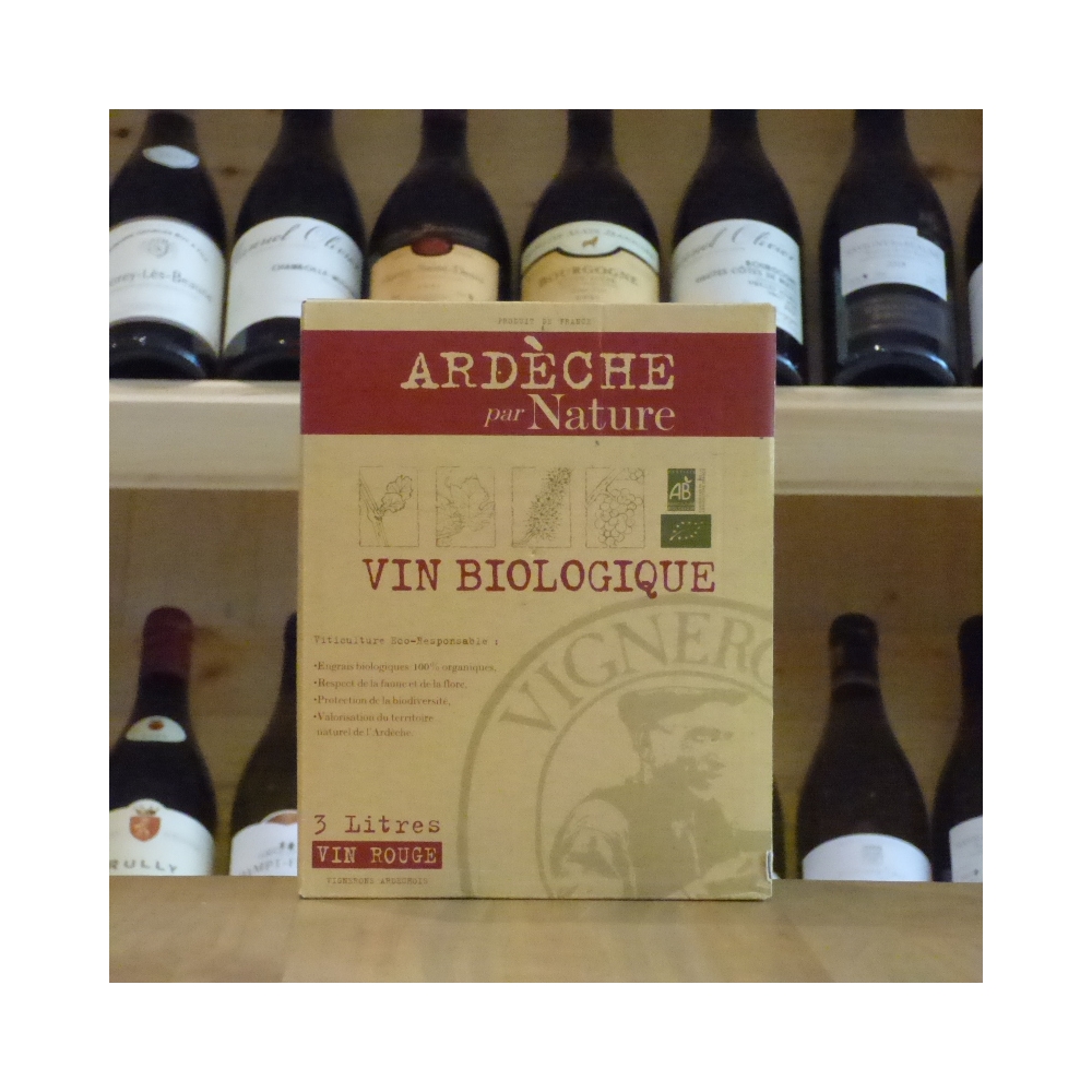 Fontaine à vin Ardèche par nature rouge 3 litres Bio