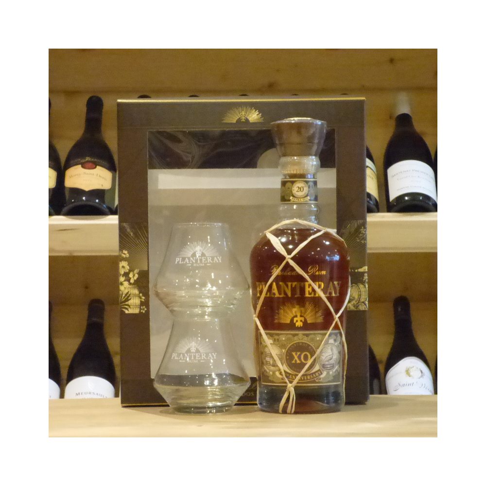 Coffret Rhum Planteray X.O. 20th Anniversary + 2 verres dégustation