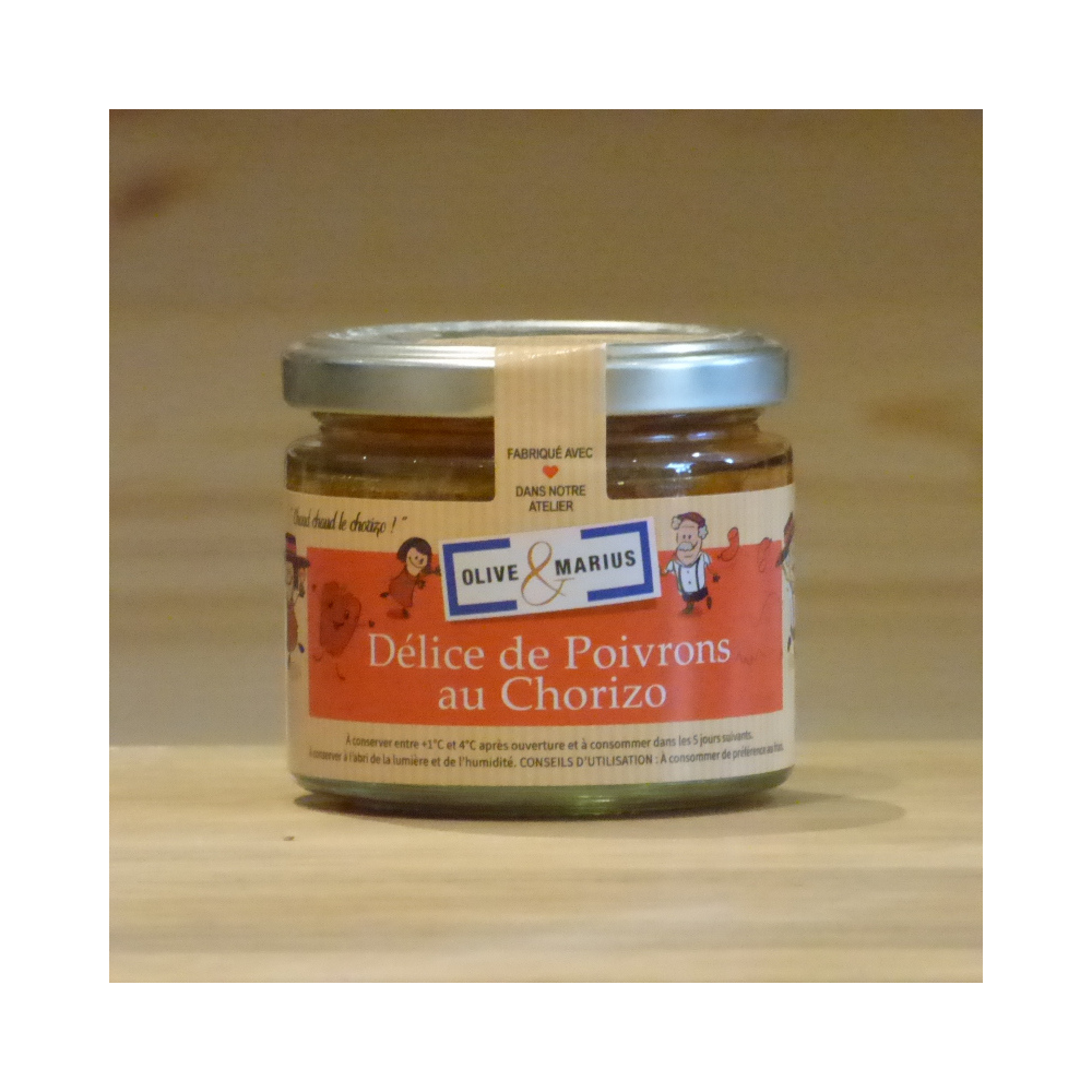 Délice de poivrons au chorizo Olive et Marius 120g