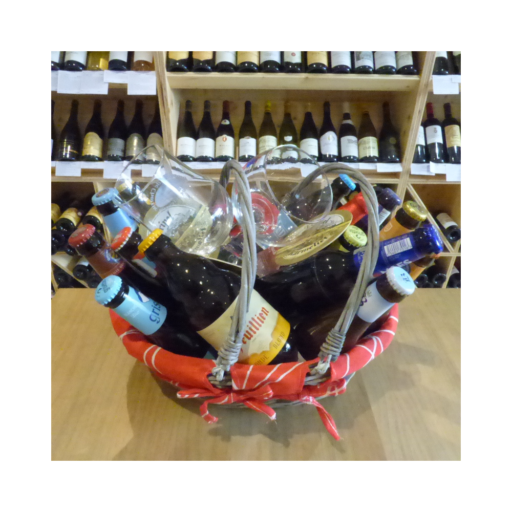 Panier 16 Bières et 2 verres